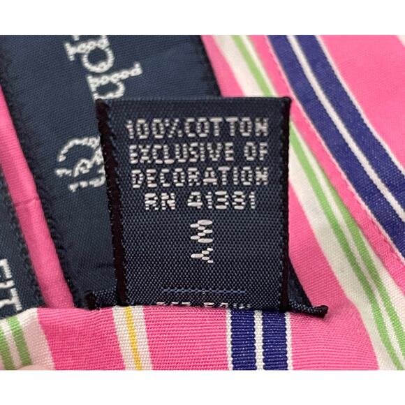 Ralph Lauren Classic Fit Bold Striped Button Down Shirt Pink Multi Medium - Picture 12 of 13